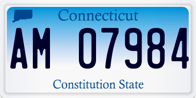 CT license plate AM07984