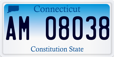 CT license plate AM08038