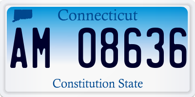 CT license plate AM08636