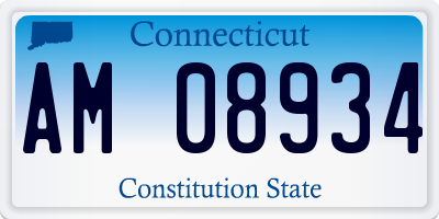 CT license plate AM08934