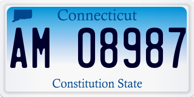 CT license plate AM08987