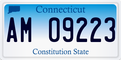 CT license plate AM09223