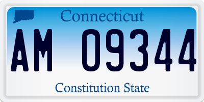 CT license plate AM09344