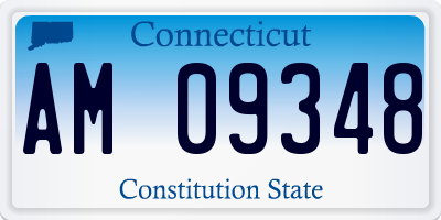 CT license plate AM09348