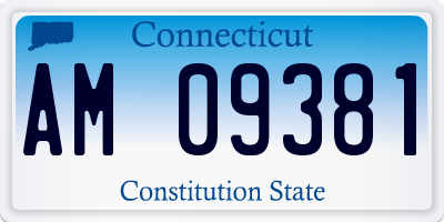CT license plate AM09381