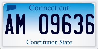 CT license plate AM09636