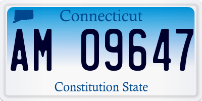 CT license plate AM09647