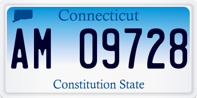 CT license plate AM09728