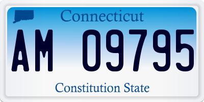 CT license plate AM09795