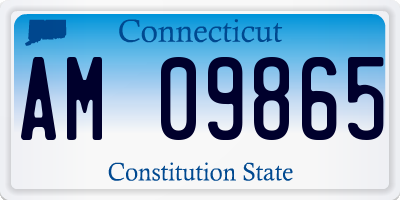 CT license plate AM09865