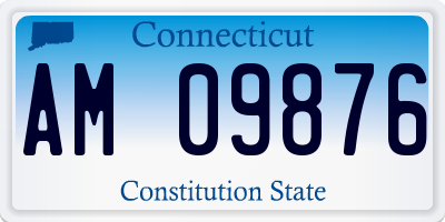 CT license plate AM09876