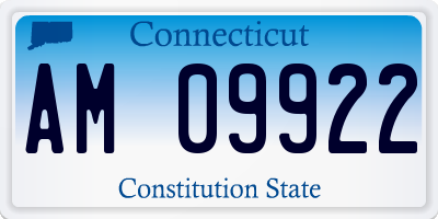 CT license plate AM09922