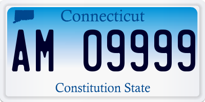 CT license plate AM09999
