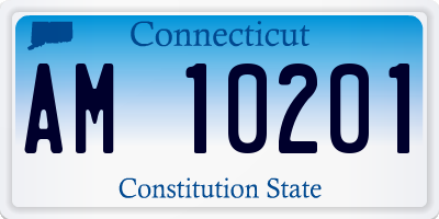 CT license plate AM10201