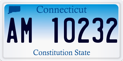 CT license plate AM10232