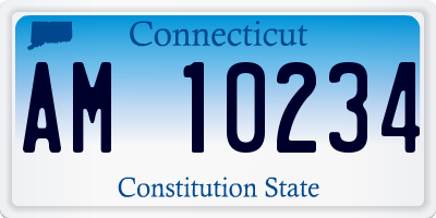 CT license plate AM10234