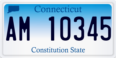 CT license plate AM10345