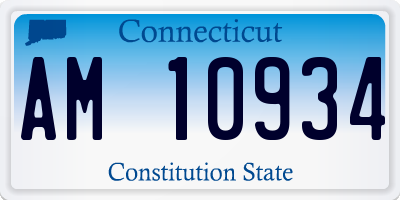 CT license plate AM10934