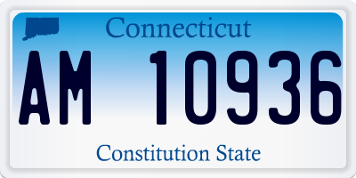 CT license plate AM10936