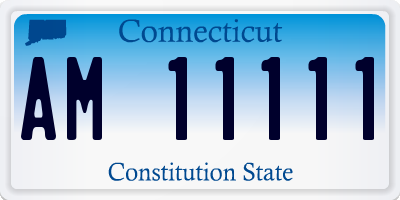 CT license plate AM11111