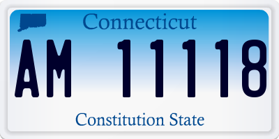 CT license plate AM11118