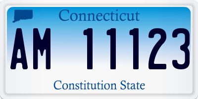 CT license plate AM11123