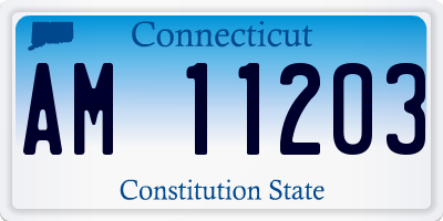 CT license plate AM11203