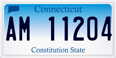 CT license plate AM11204