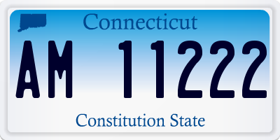 CT license plate AM11222