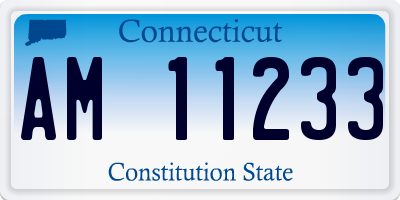 CT license plate AM11233