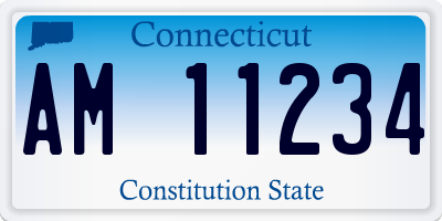 CT license plate AM11234