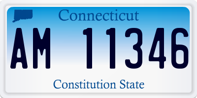 CT license plate AM11346