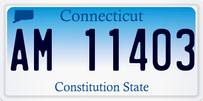 CT license plate AM11403