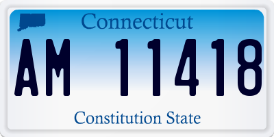 CT license plate AM11418