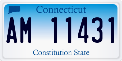 CT license plate AM11431