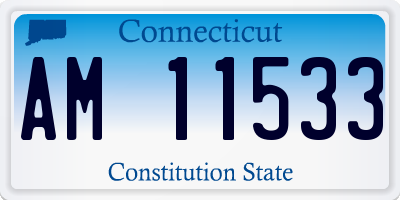 CT license plate AM11533