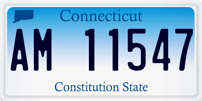 CT license plate AM11547