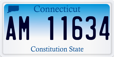 CT license plate AM11634