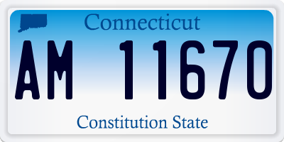 CT license plate AM11670