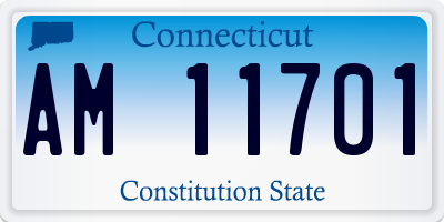 CT license plate AM11701