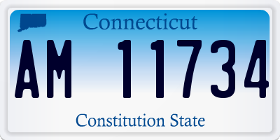 CT license plate AM11734