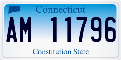 CT license plate AM11796