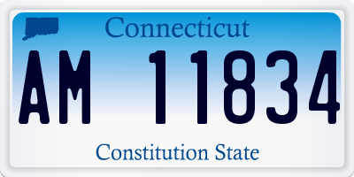 CT license plate AM11834