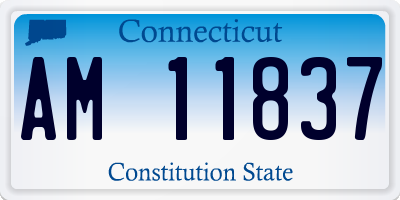 CT license plate AM11837