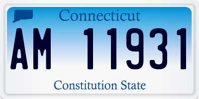 CT license plate AM11931