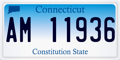 CT license plate AM11936