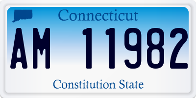 CT license plate AM11982