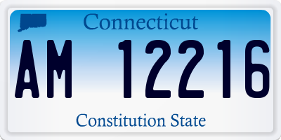 CT license plate AM12216