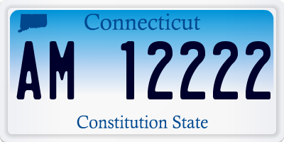 CT license plate AM12222