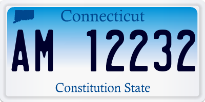 CT license plate AM12232